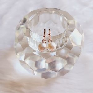 Faux White Pearl Christmas Earrings